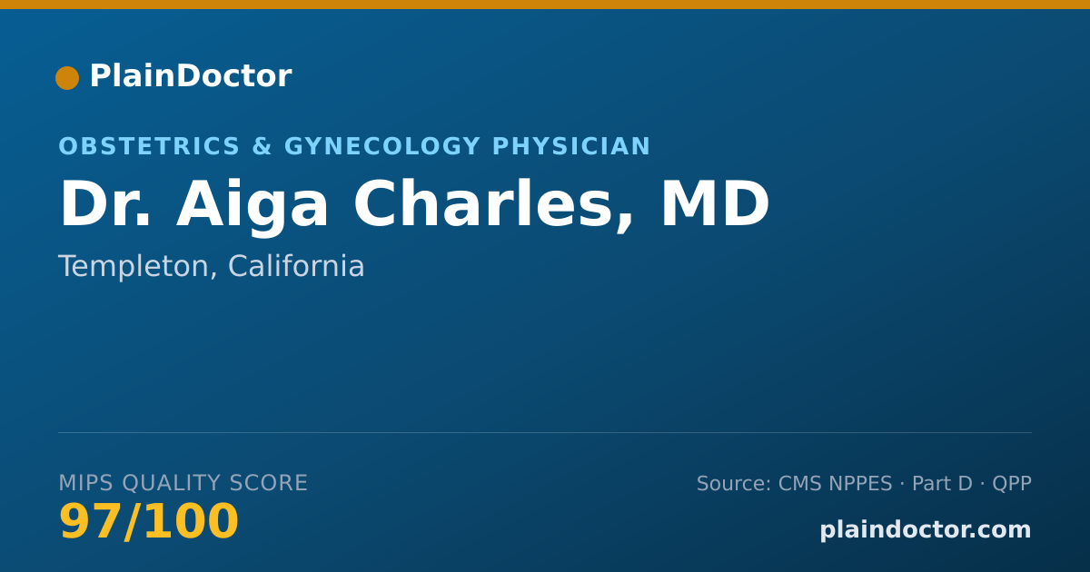Shareable card for Aiga Charles, MD - Obstetrics & Gynecology Physician, Templeton, CA