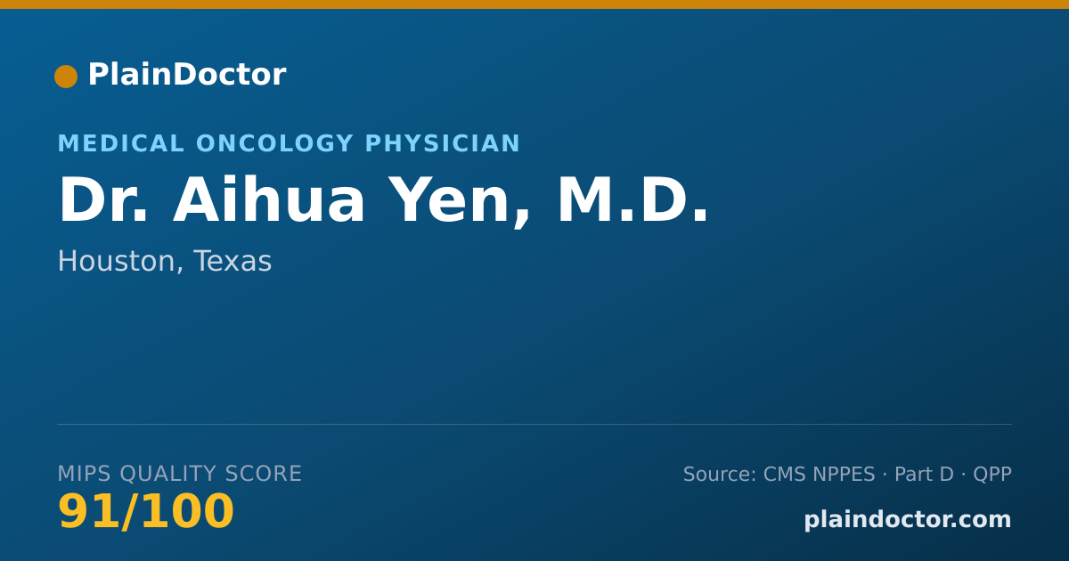 Shareable card for Aihua Yen, M.D. - Medical Oncology Physician, Houston, TX