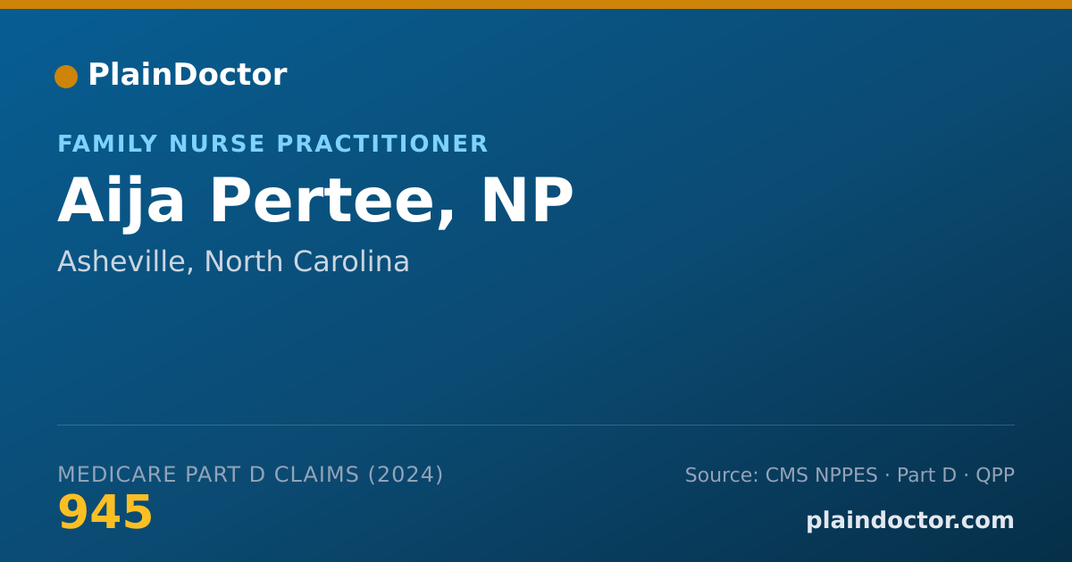 Shareable card for Aija Pertee, NP - Nurse Practitioner, Asheville, NC