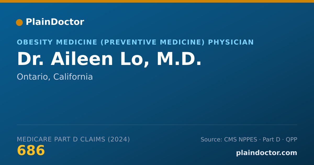 Shareable card for Aileen Lo, M.D. - Obesity Medicine (Preventive Medicine) Physician, Ontario, CA