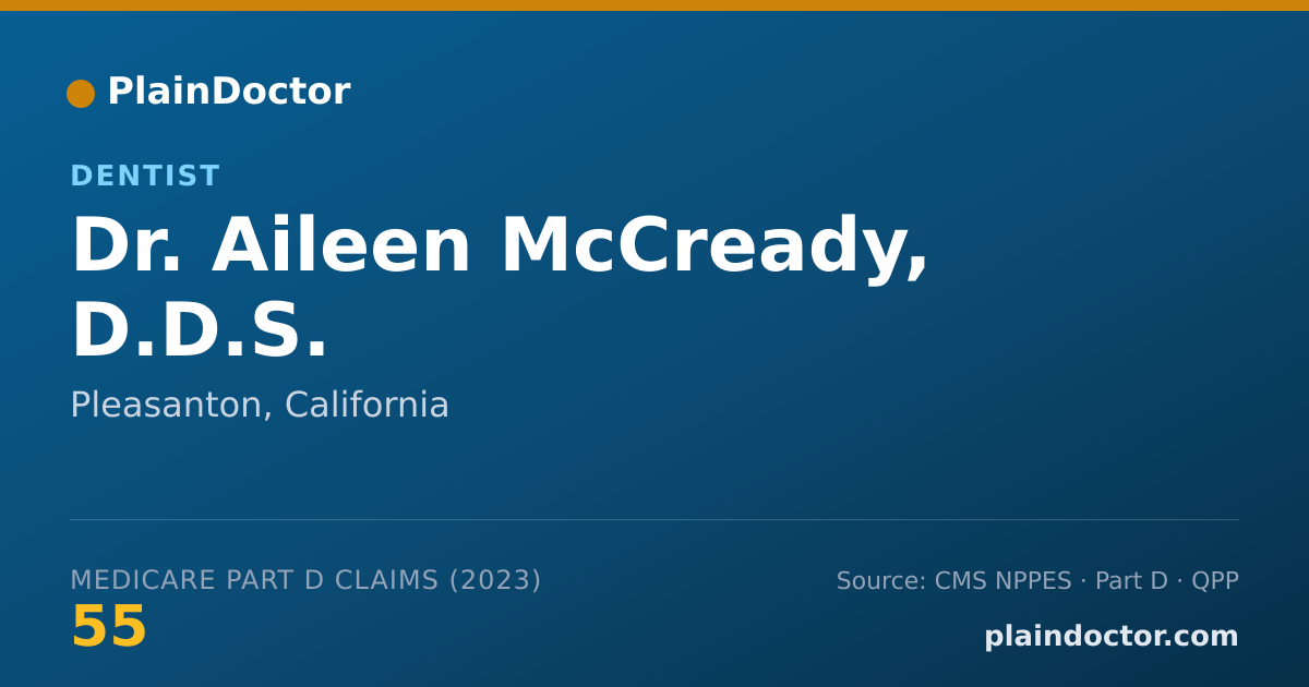 Shareable card for Aileen McCready, D.D.S. - Dentist, Pleasanton, CA
