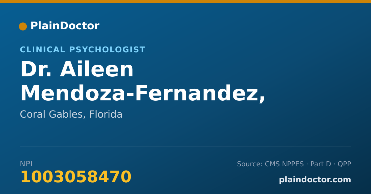 Shareable card for Aileen Mendoza-Fernandez, PSY.D - Clinical Psychologist, Coral Gables, FL