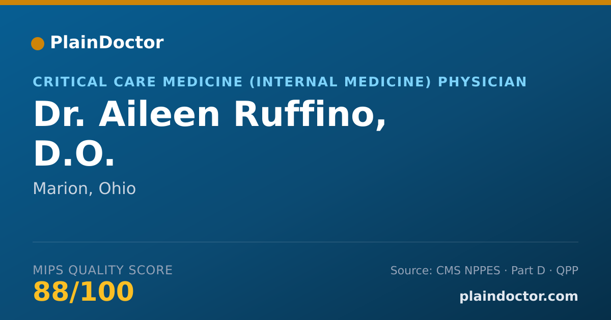 Shareable card for Aileen Ruffino, D.O. - Critical Care Medicine (Internal Medicine) Physician, Marion, OH