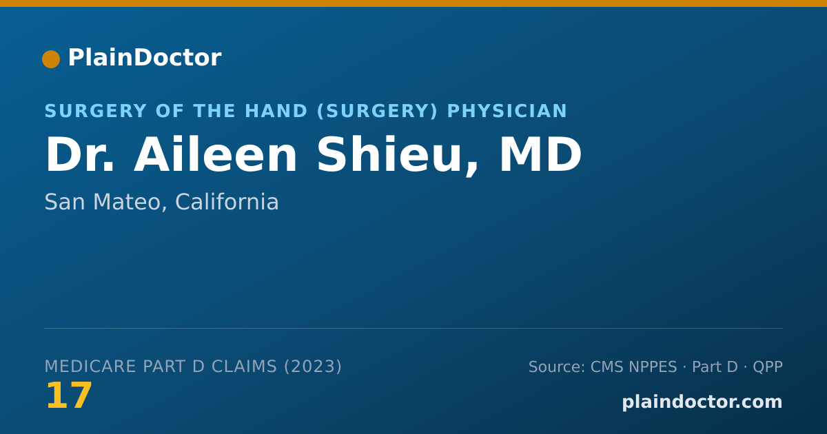 Shareable card for Aileen Shieu, MD - Surgery of the Hand (Surgery) Physician, San Mateo, CA