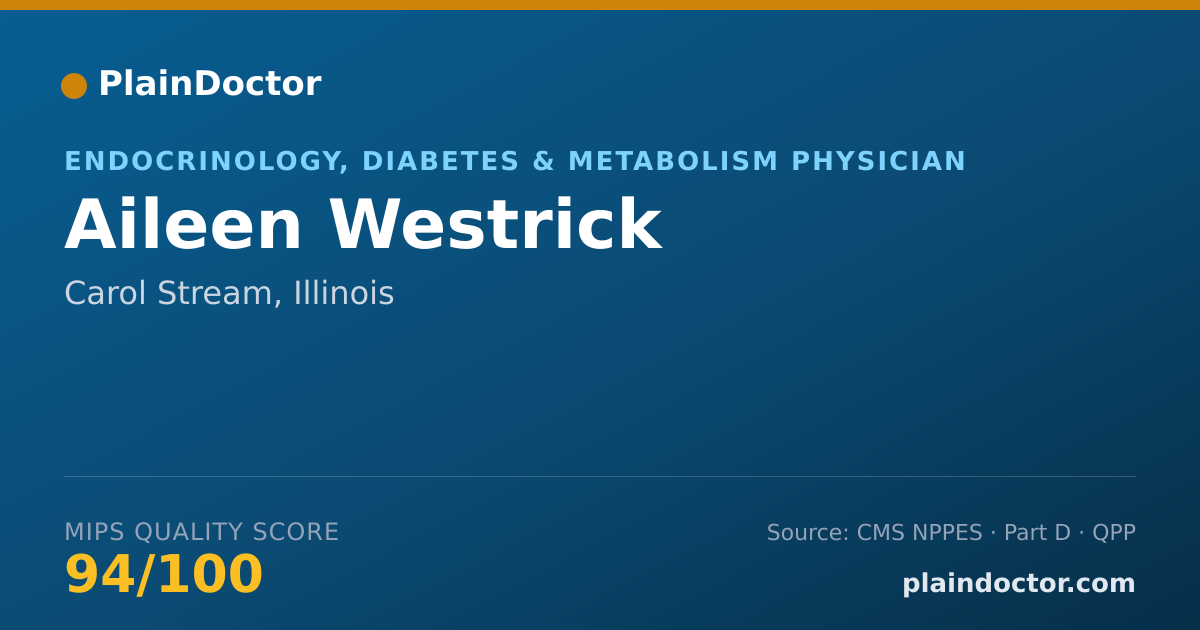 Shareable card for Aileen Westrick - Endocrinology, Diabetes & Metabolism Physician, Carol Stream, IL
