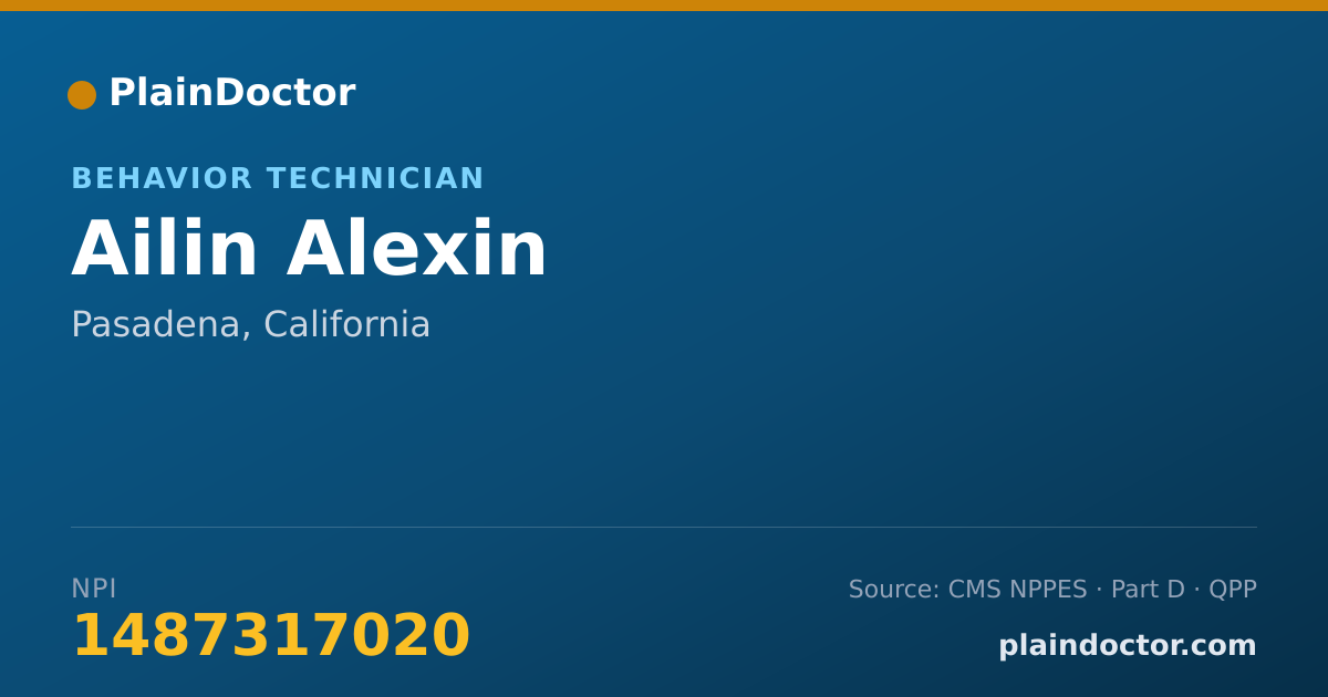Shareable card for Ailin Alexin - Behavior Technician, Pasadena, CA