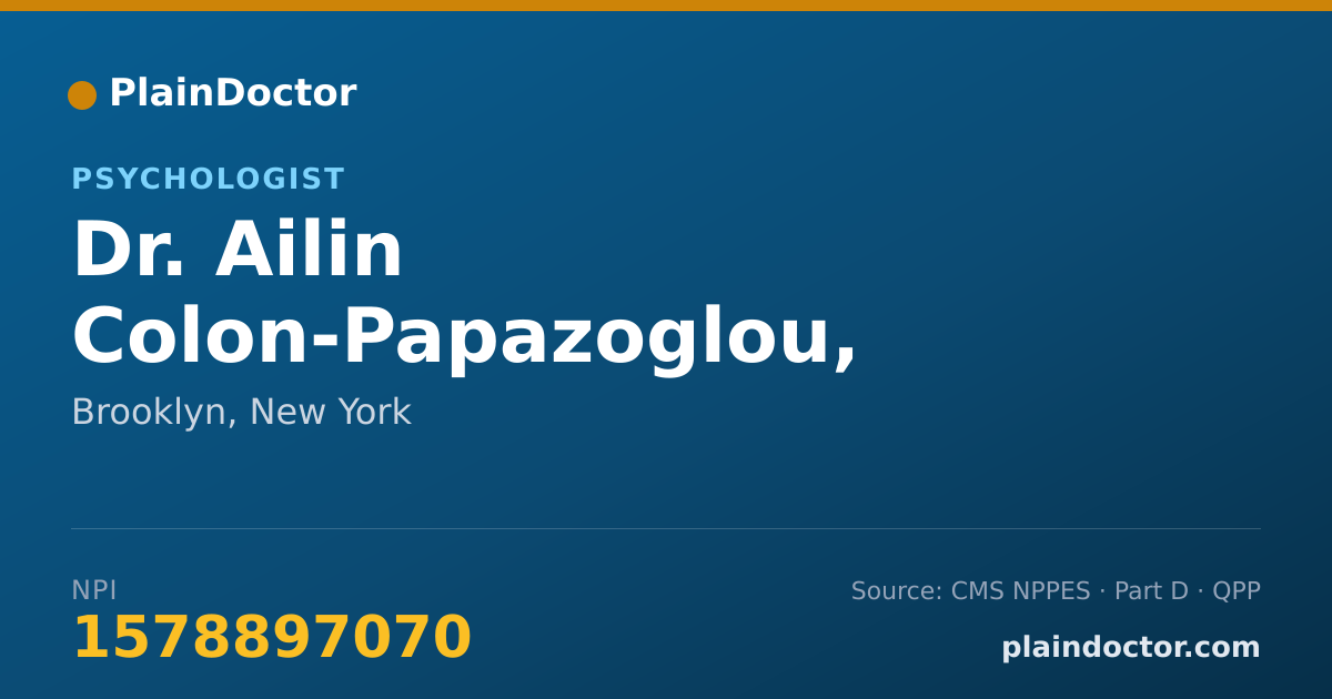Shareable card for Ailin Colon-Papazoglou, PH.D. - Psychologist, Brooklyn, NY