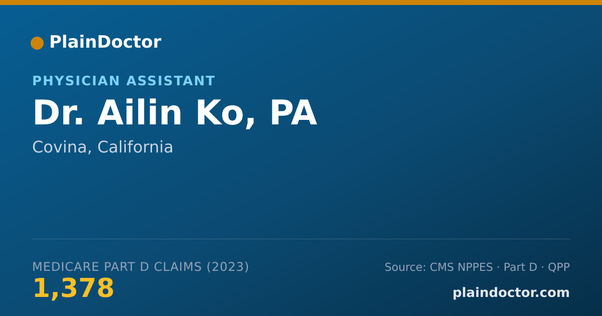 Shareable card for Ailin Ko, PA - Physician Assistant, Covina, CA