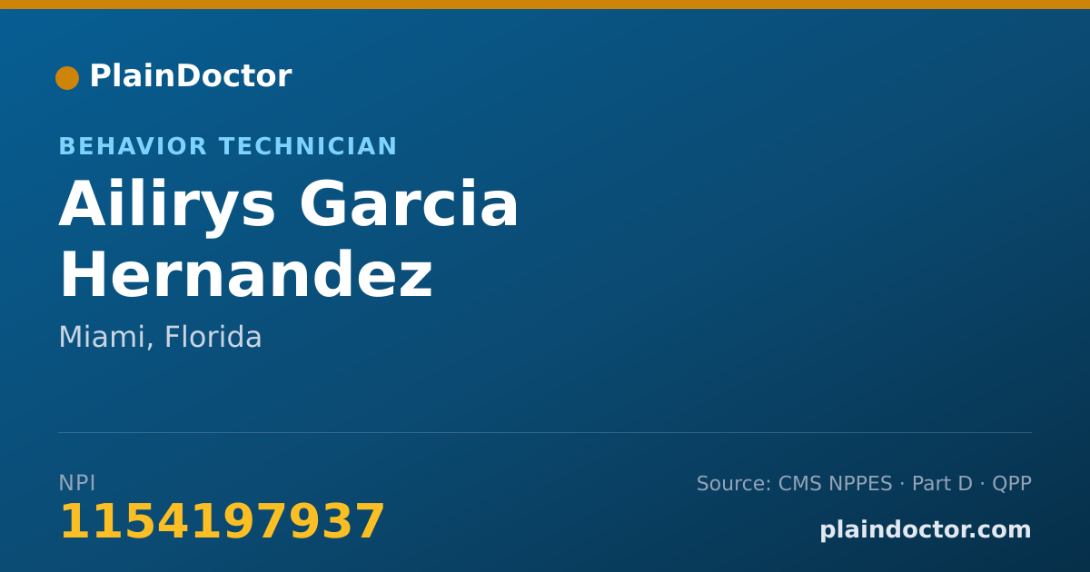 Shareable card for Ailirys Garcia Hernandez - Behavior Technician, Miami, FL
