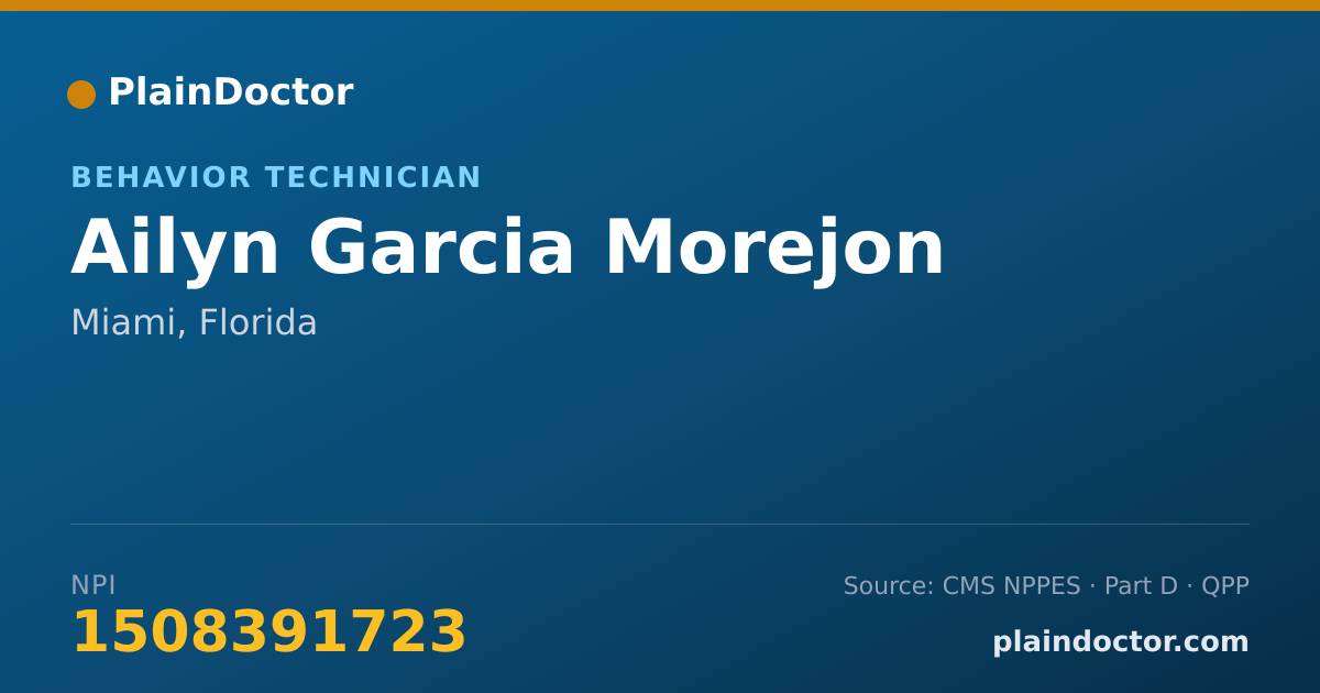 Shareable card for Ailyn Garcia Morejon - Behavior Technician, Miami, FL
