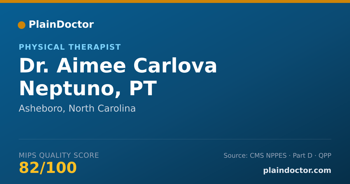 Shareable card for Aimee Carlova Neptuno, PT - Physical Therapist, Asheboro, NC