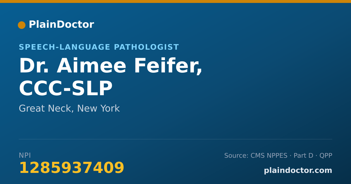 Shareable card for Aimee Feifer, CCC-SLP - Speech-Language Pathologist, Great Neck, NY