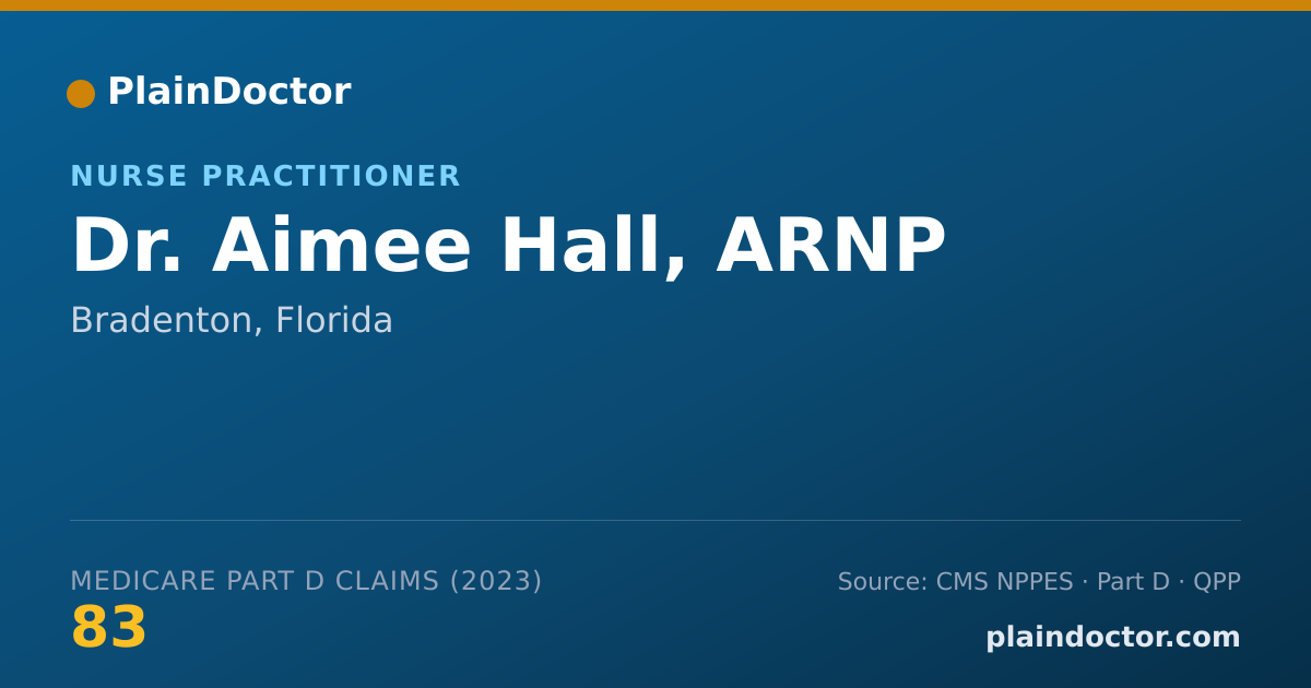 Shareable card for Aimee Hall, ARNP - Nurse Practitioner, Bradenton, FL