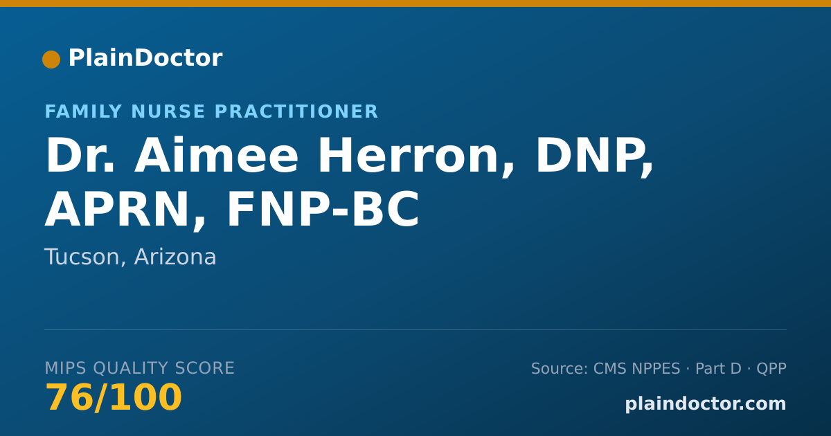 Shareable card for Aimee Herron, DNP, APRN, FNP-BC - Family Nurse Practitioner, Tucson, AZ