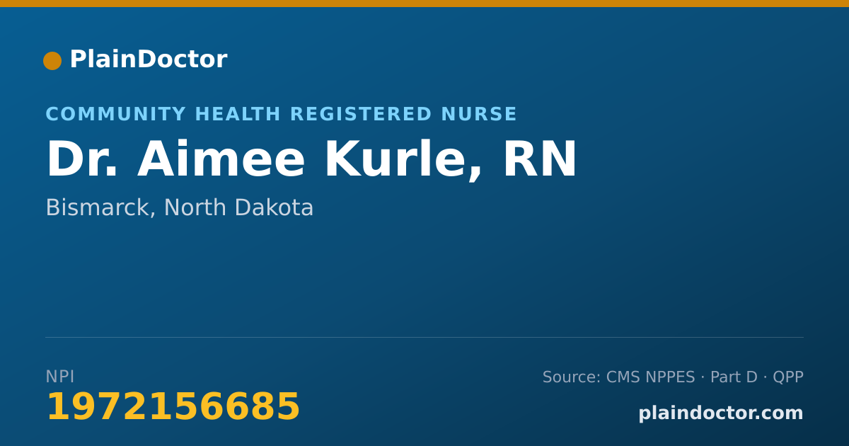 Shareable card for Aimee Kurle, RN - Community Health Registered Nurse, Bismarck, ND