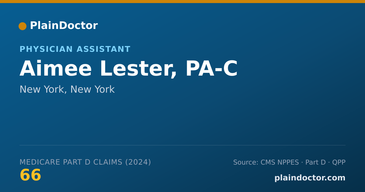 Shareable card for Aimee Lester, PA-C - Physician Assistant, New York, NY