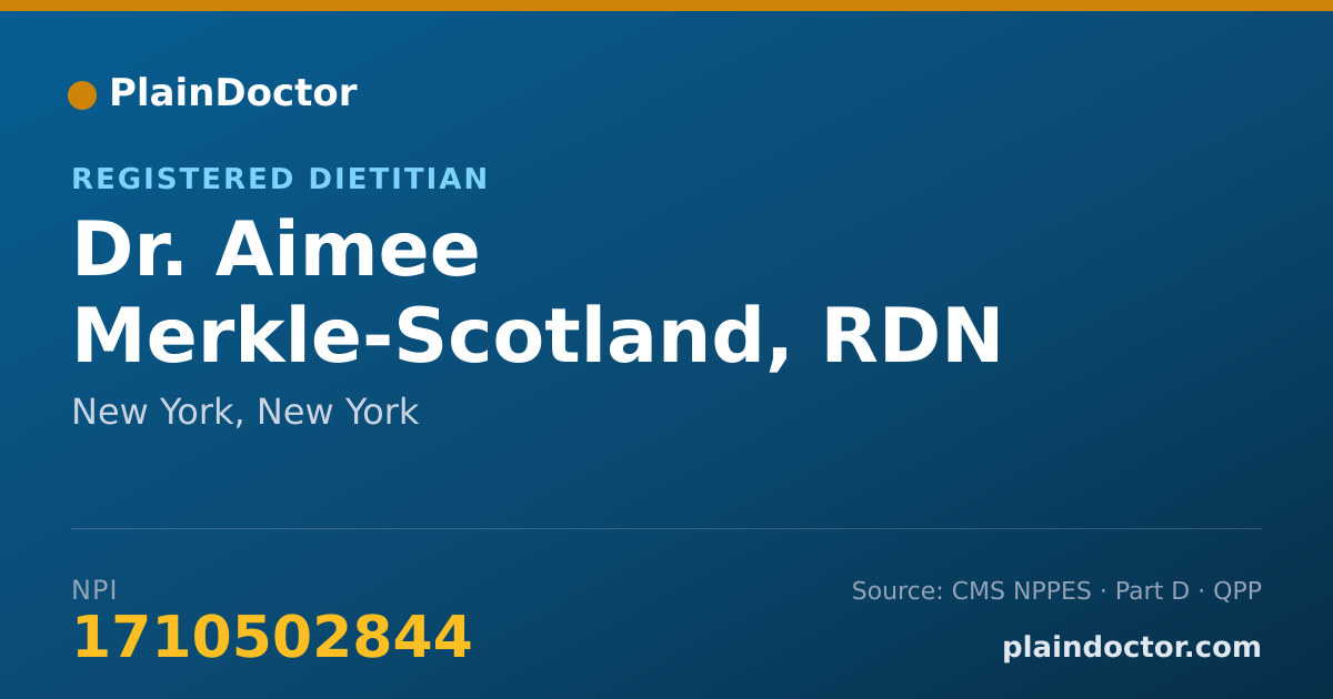 Shareable card for Aimee Merkle-Scotland, RDN - Registered Dietitian, New York, NY
