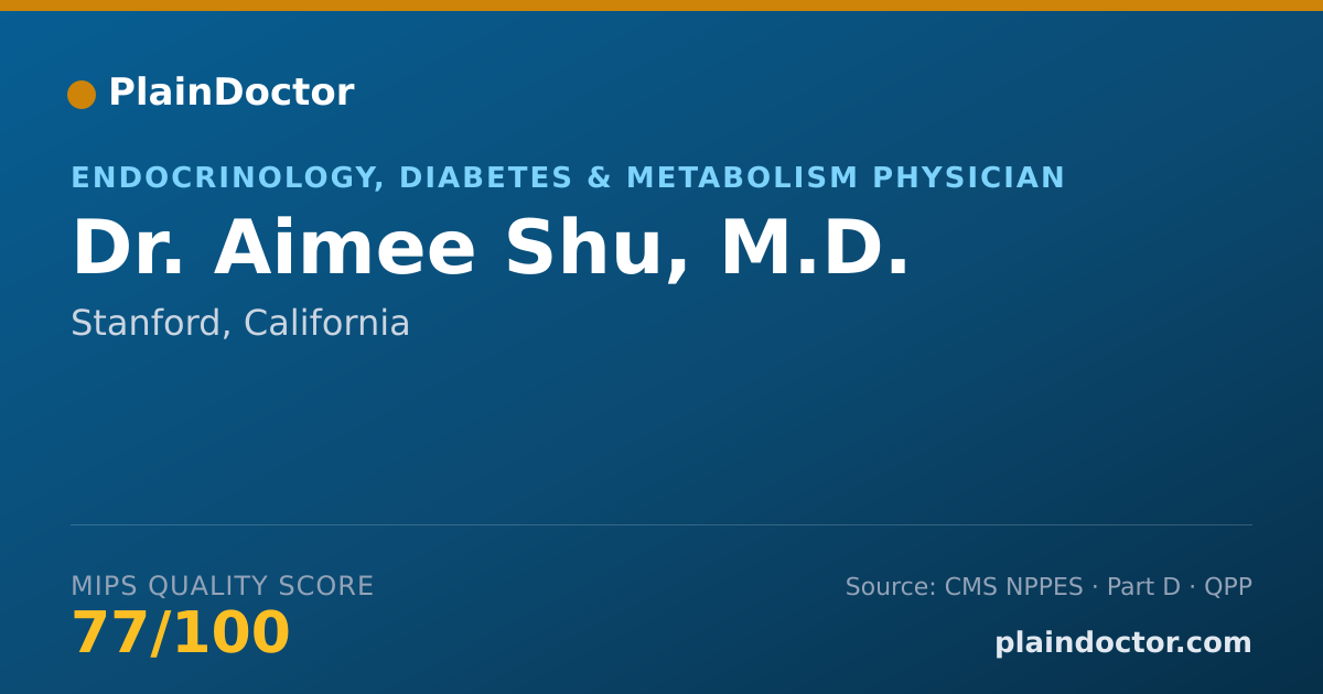 Shareable card for Aimee Shu, M.D. - Endocrinology, Diabetes & Metabolism Physician, Stanford, CA