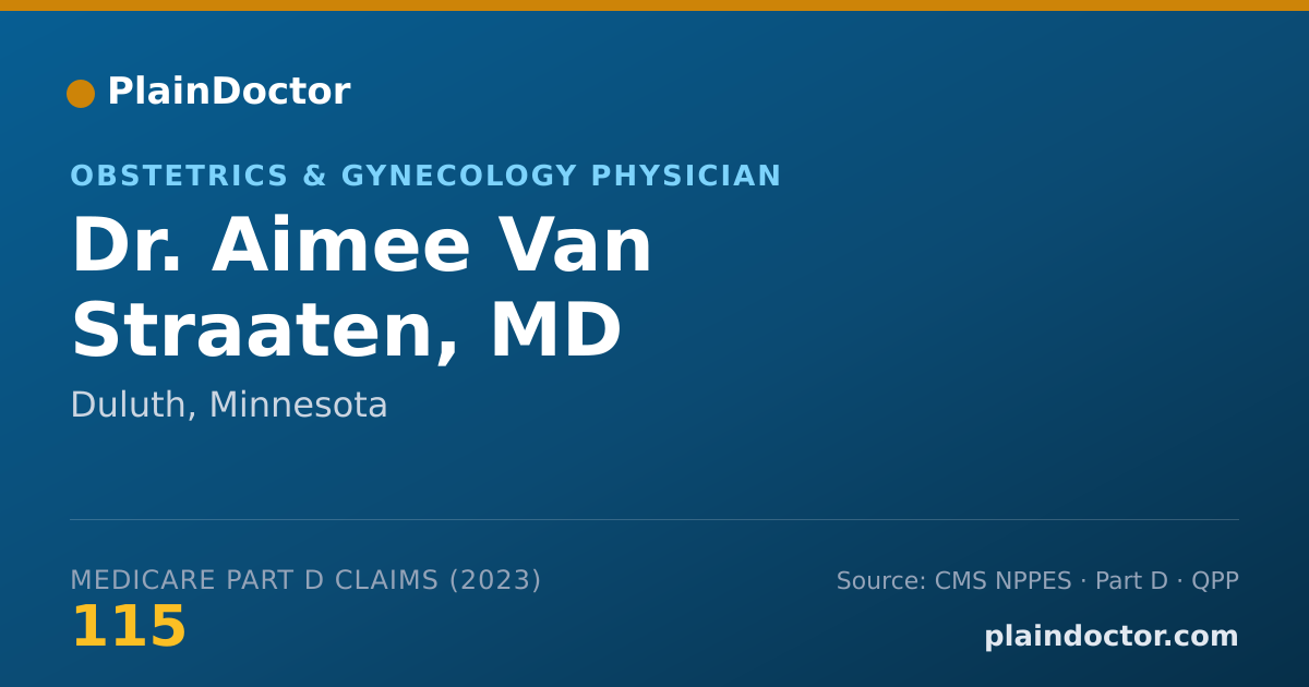 Shareable card for Aimee Van Straaten, MD - Obstetrics & Gynecology Physician, Duluth, MN