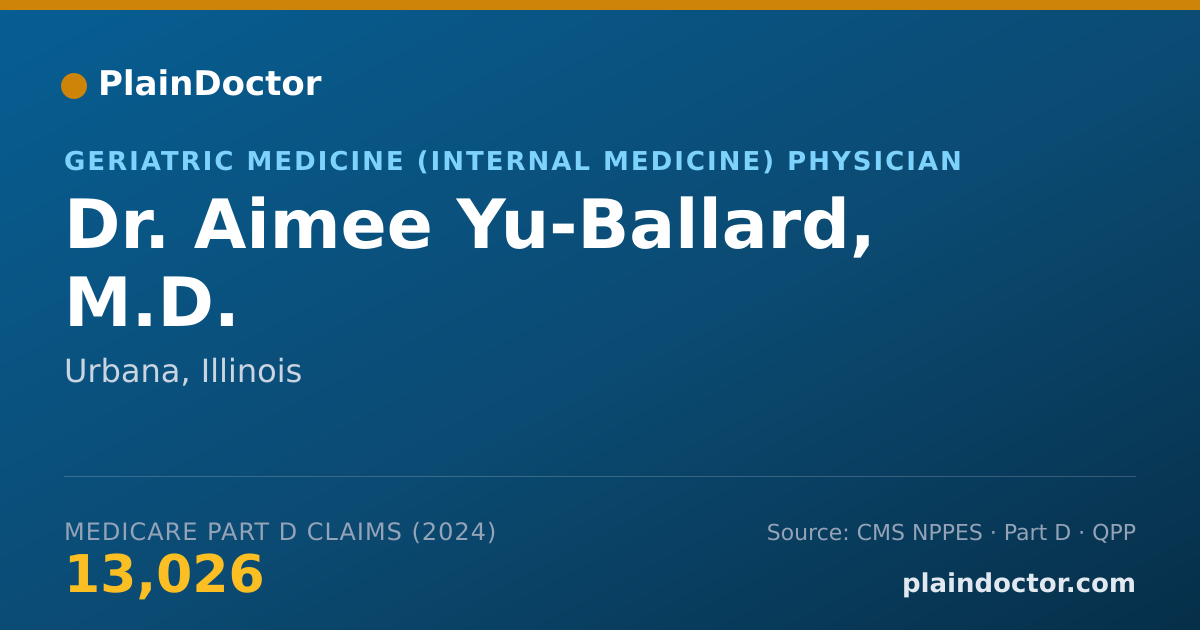 Shareable card for Aimee Yu-Ballard, M.D. - Geriatric Medicine (Internal Medicine) Physician, Urbana, IL