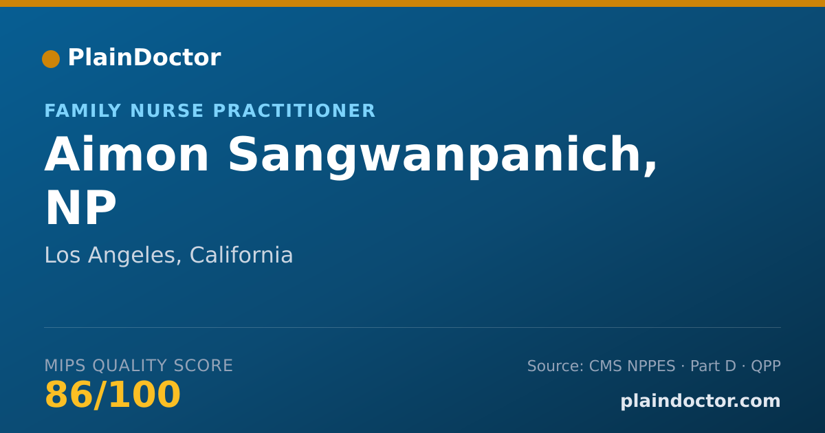 Shareable card for Aimon Sangwanpanich, NP - Family Nurse Practitioner, Los Angeles, CA