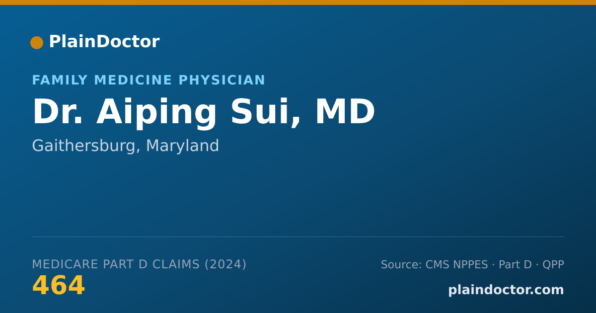 Shareable card for Aiping Sui, MD - Family Medicine Physician, Gaithersburg, MD