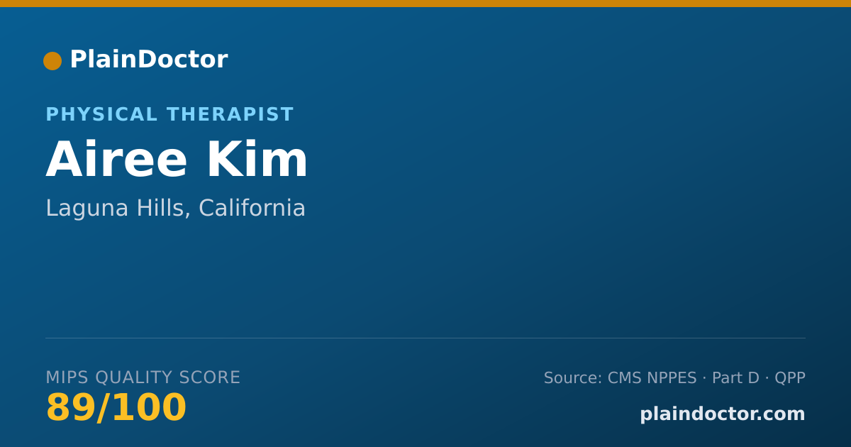 Shareable card for Airee Kim - Physical Therapist, Laguna Hills, CA