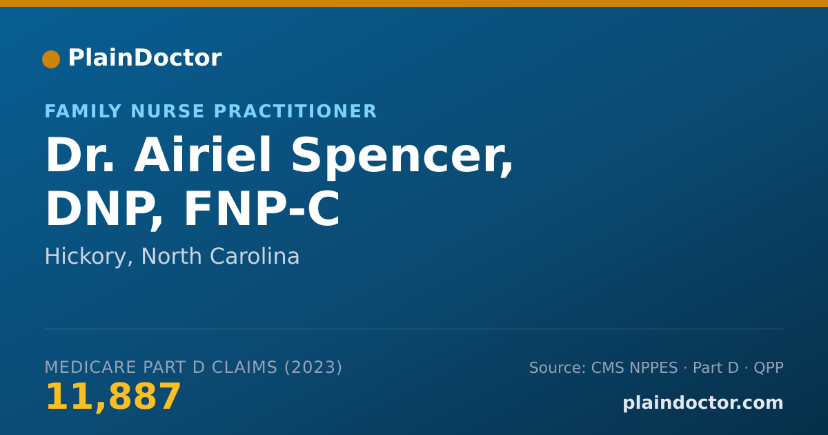 Shareable card for Airiel Spencer, DNP, FNP-C - Family Nurse Practitioner, Hickory, NC