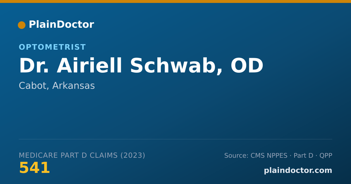 Shareable card for Airiell Schwab, OD - Optometrist, Cabot, AR