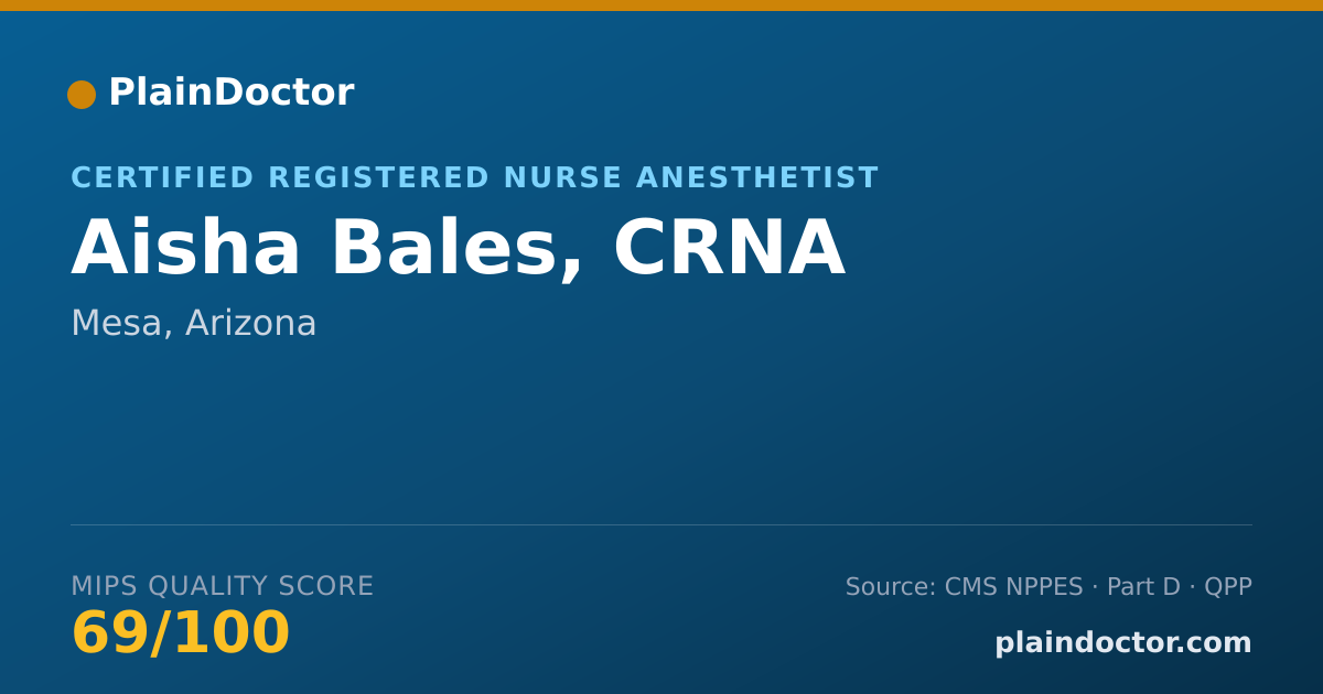 Shareable card for Aisha Bales, CRNA - Registered Nurse, Mesa, AZ