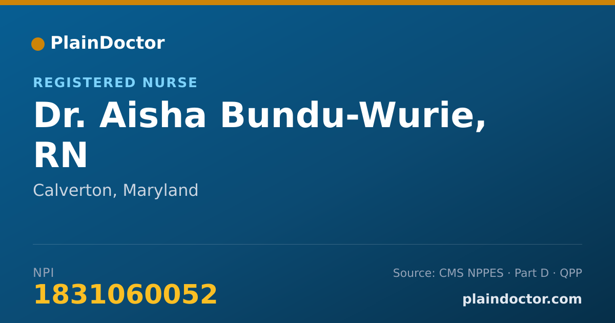 Shareable card for Aisha Bundu-Wurie, RN - Registered Nurse, Calverton, MD