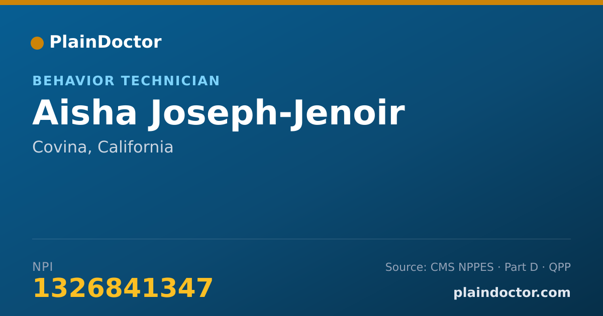 Shareable card for Aisha Joseph-Jenoir - Behavior Technician, Covina, CA
