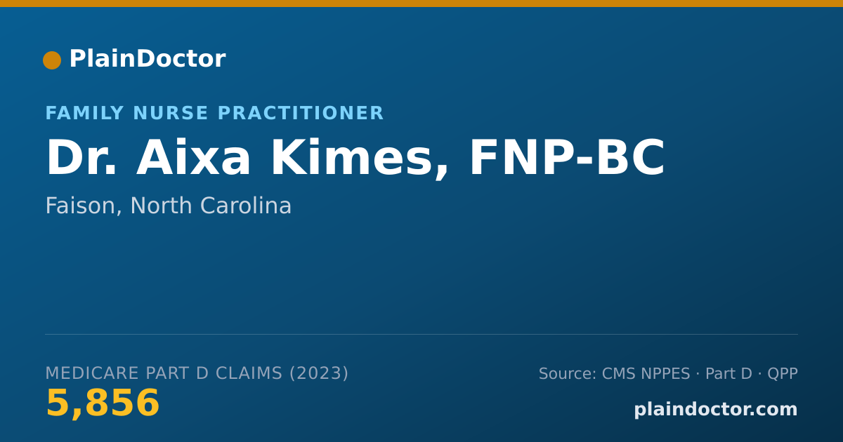 Shareable card for Aixa Kimes, FNP-BC - Family Nurse Practitioner, Faison, NC