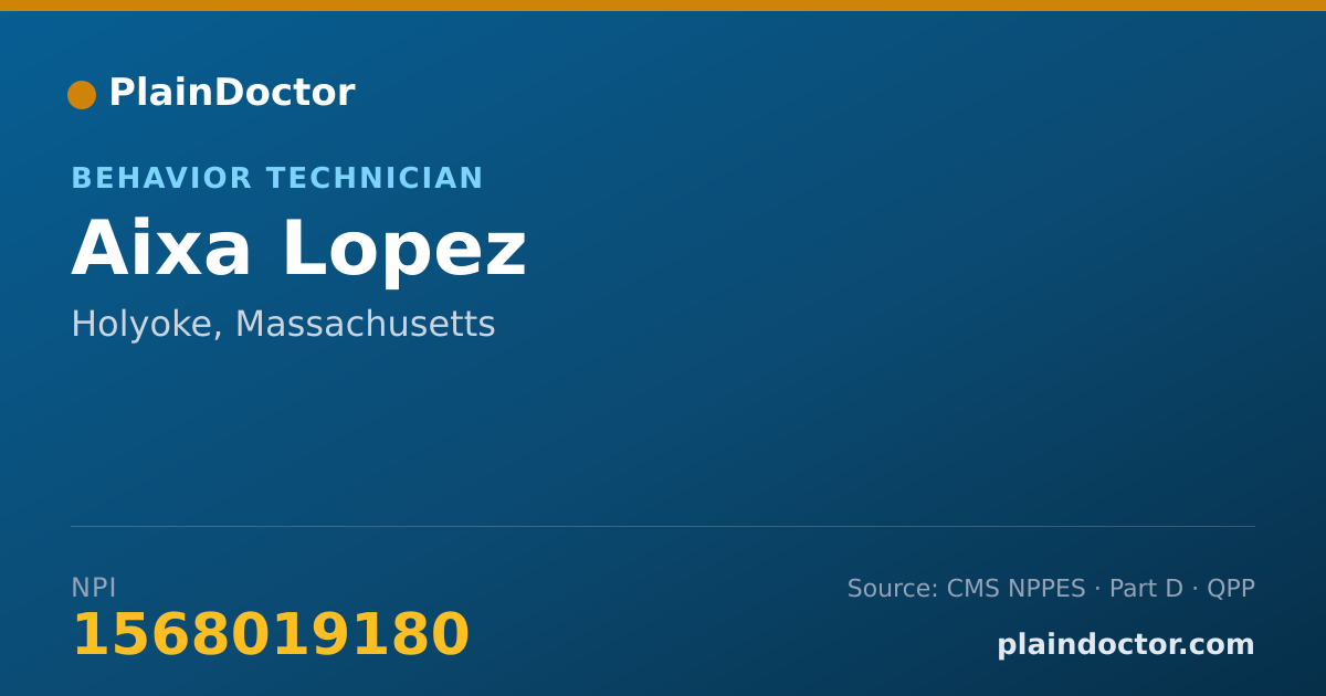 Shareable card for Aixa Lopez - Behavior Technician, Holyoke, MA