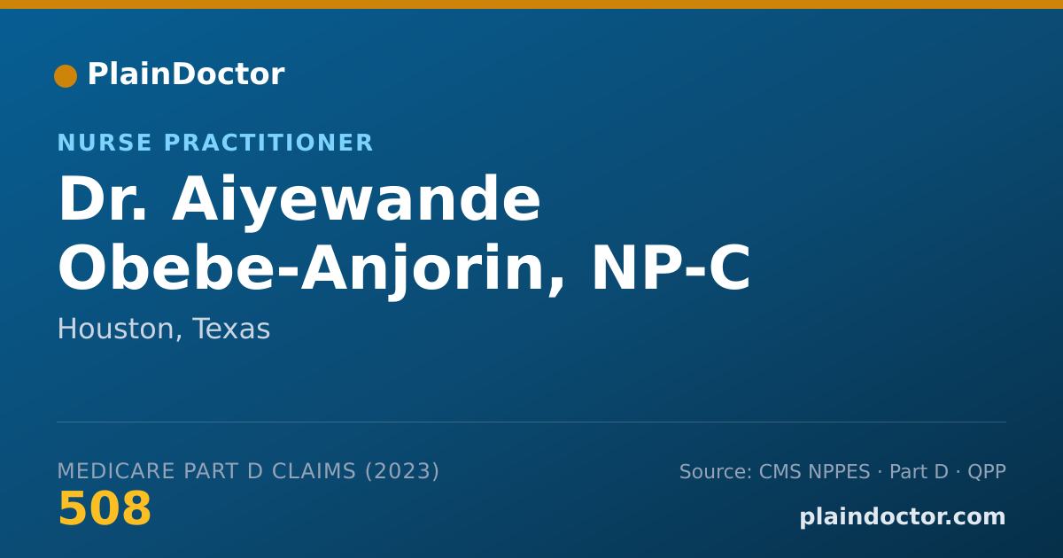 Shareable card for Aiyewande Obebe-Anjorin, NP-C - Nurse Practitioner, Houston, TX