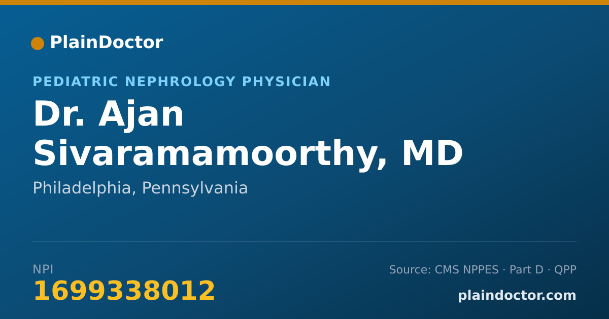 Shareable card for Ajan Sivaramamoorthy, MD - Pediatric Nephrology Physician, Philadelphia, PA
