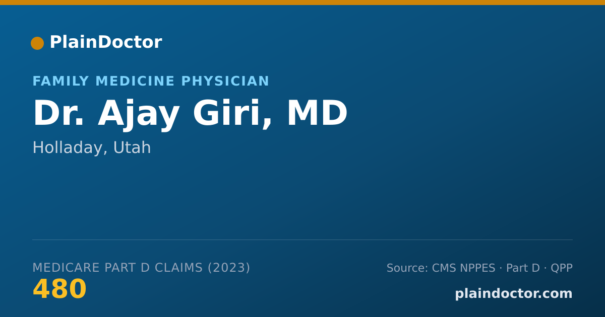 Shareable card for Ajay Giri, MD - Family Medicine Physician, Holladay, UT