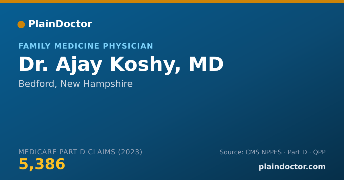 Shareable card for Ajay Koshy, MD - Family Medicine Physician, Bedford, NH