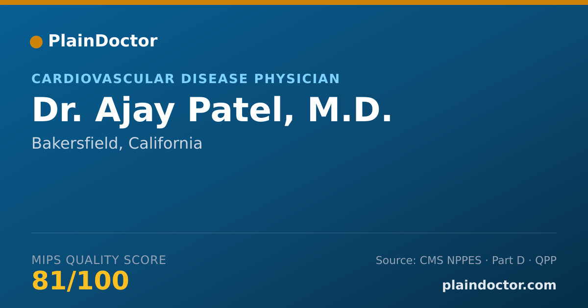 Shareable card for Ajay Patel, M.D. - Cardiovascular Disease Physician, Bakersfield, CA