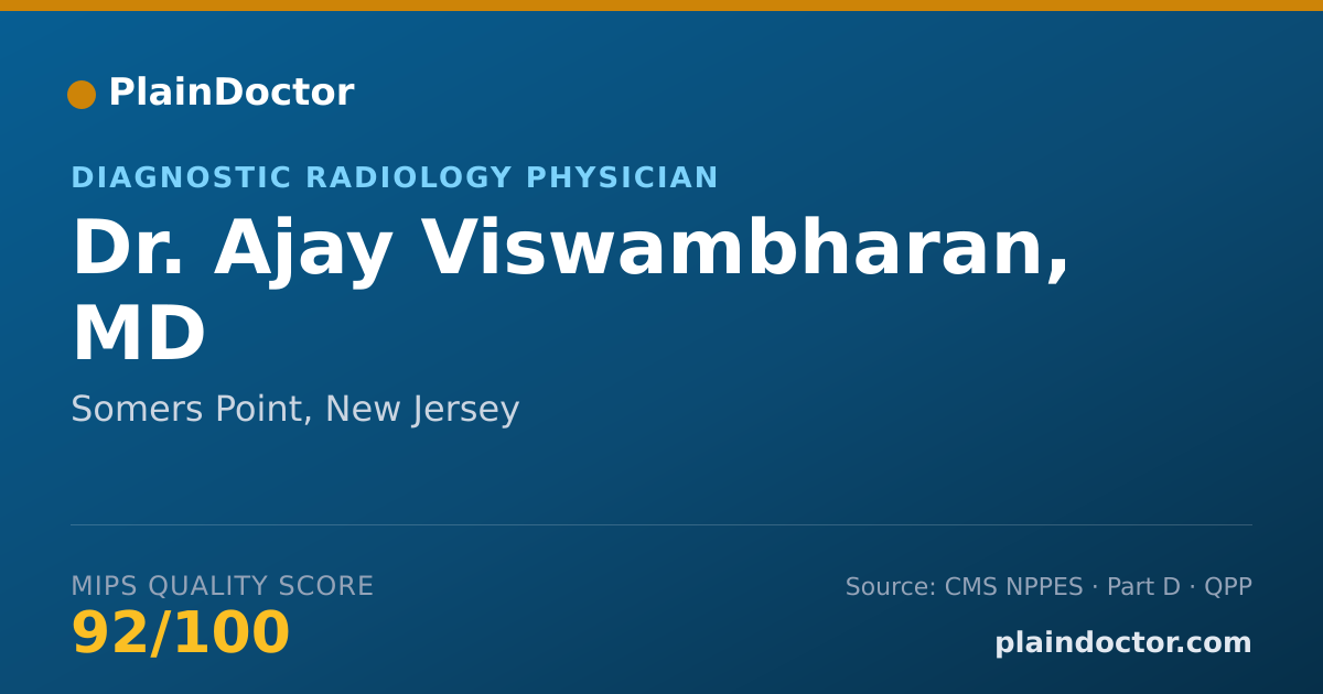 Shareable card for Ajay Viswambharan, MD - Diagnostic Radiology Physician, Somers Point, NJ