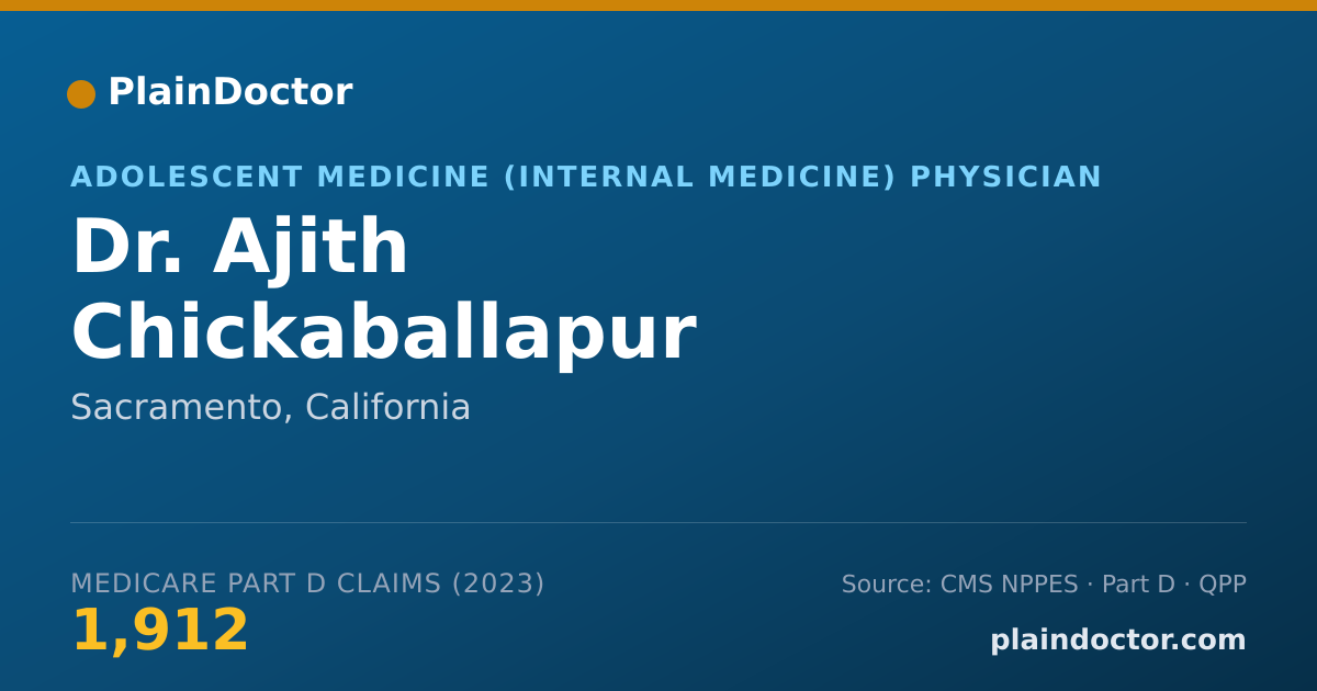 Shareable card for Ajith Chickaballapur Narayanaswamy, M.D - Adolescent Medicine (Internal Medicine) Physician, Sacramento, CA