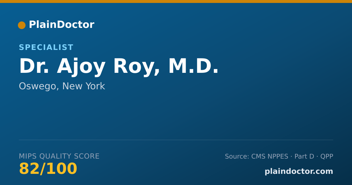 Shareable card for Ajoy Roy, M.D. - Specialist, Oswego, NY