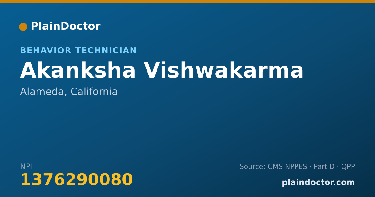 Shareable card for Akanksha Vishwakarma - Behavior Technician, Alameda, CA