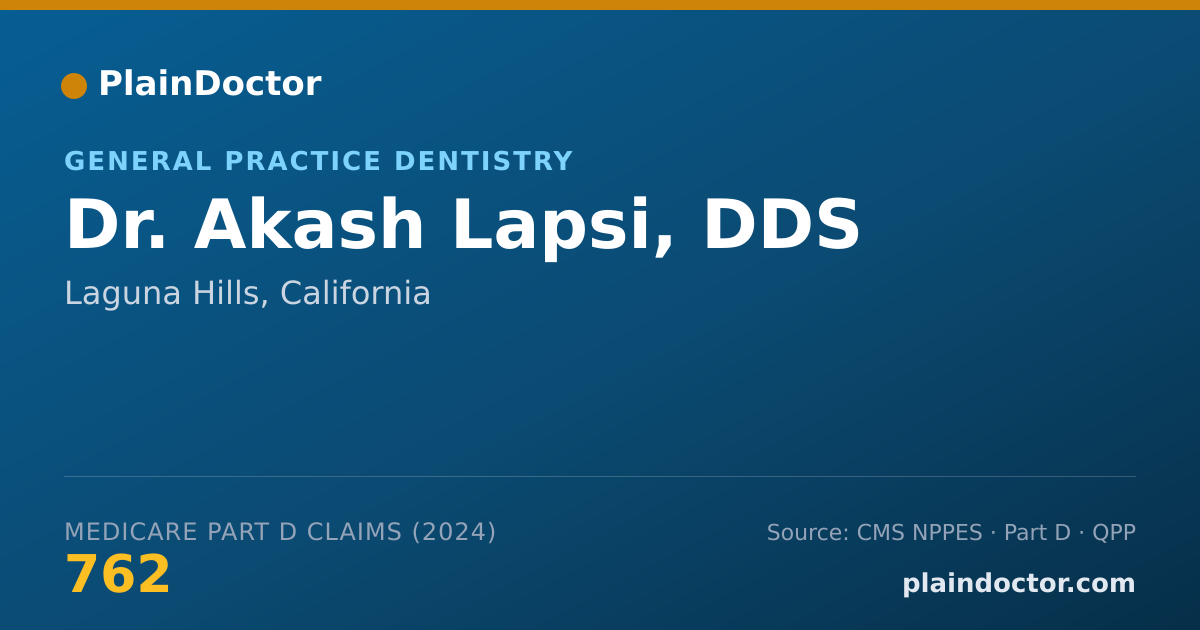 Shareable card for Akash Lapsi, DDS - General Practice Dentistry, Laguna Hills, CA