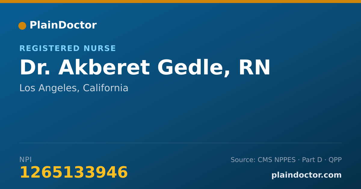 Shareable card for Akberet Gedle, RN - Registered Nurse, Los Angeles, CA