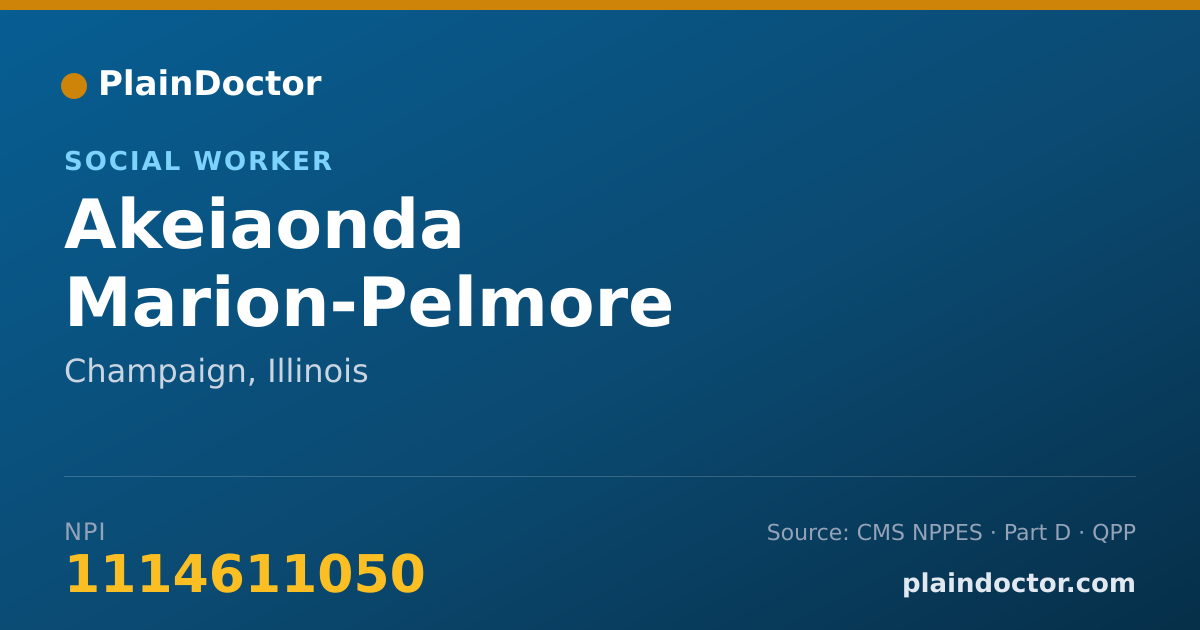 Shareable card for Akeiaonda Marion-Pelmore - Social Worker, Champaign, IL