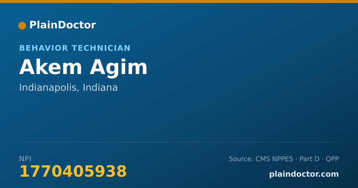 Shareable card for Akem Agim - Behavior Technician, Indianapolis, IN