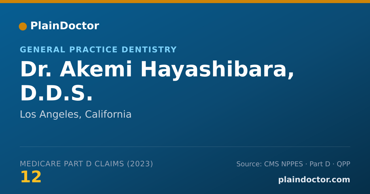 Shareable card for Akemi Hayashibara, D.D.S. - General Practice Dentistry, Los Angeles, CA