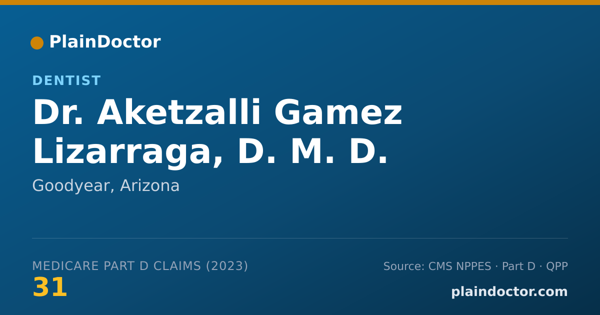 Shareable card for Aketzalli Gamez Lizarraga, D. M. D. - Dentist, Goodyear, AZ