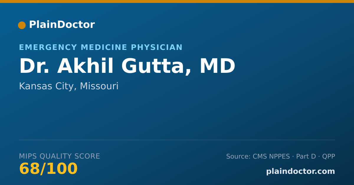 Shareable card for Akhil Gutta, MD - Emergency Medicine Physician, Kansas City, MO
